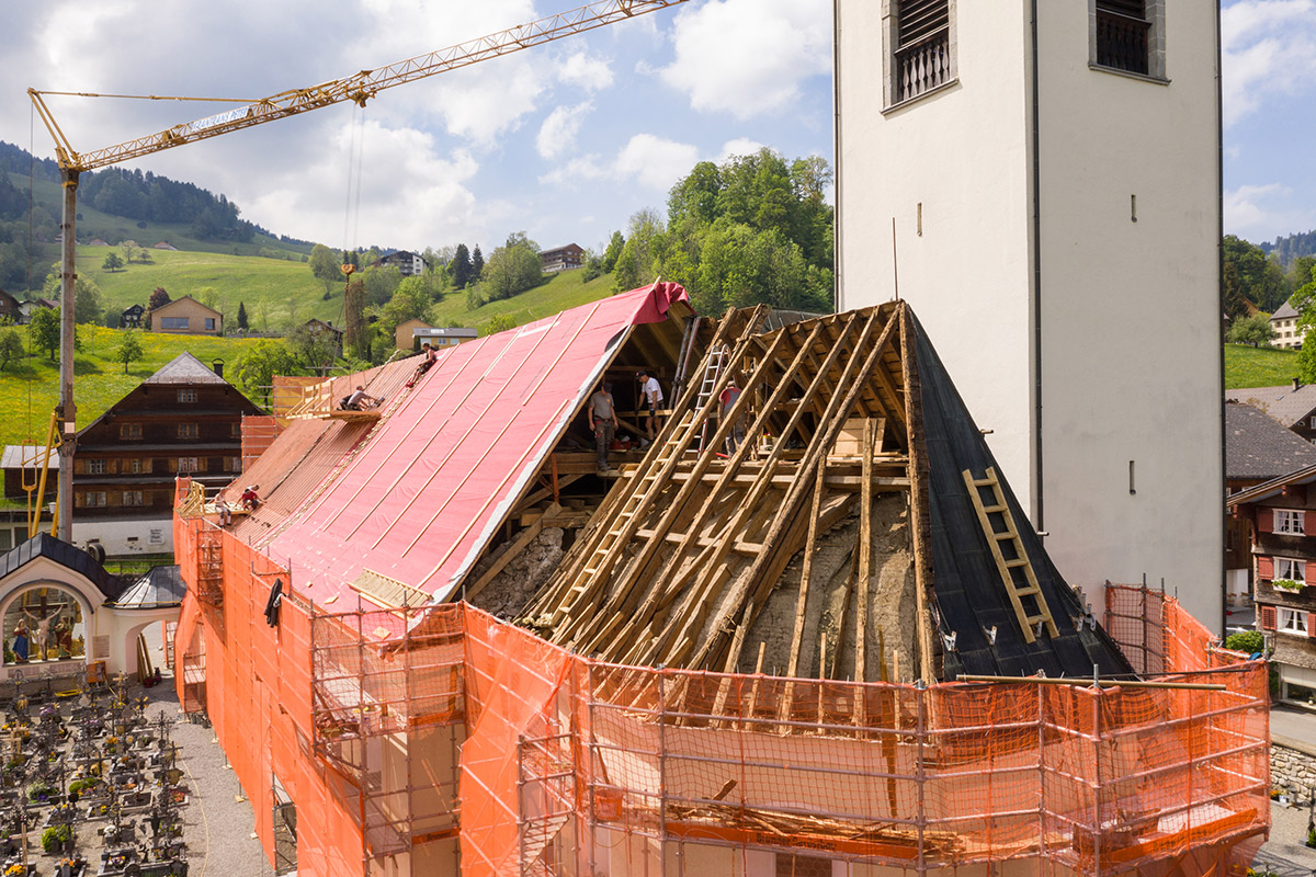 Schwarzenberg, Dachstuhl Sanierung